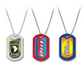 Metal Dog Tag w/ Ball Chain & Rubberized Trim (1 1/4"x2 1/2"x1/8")